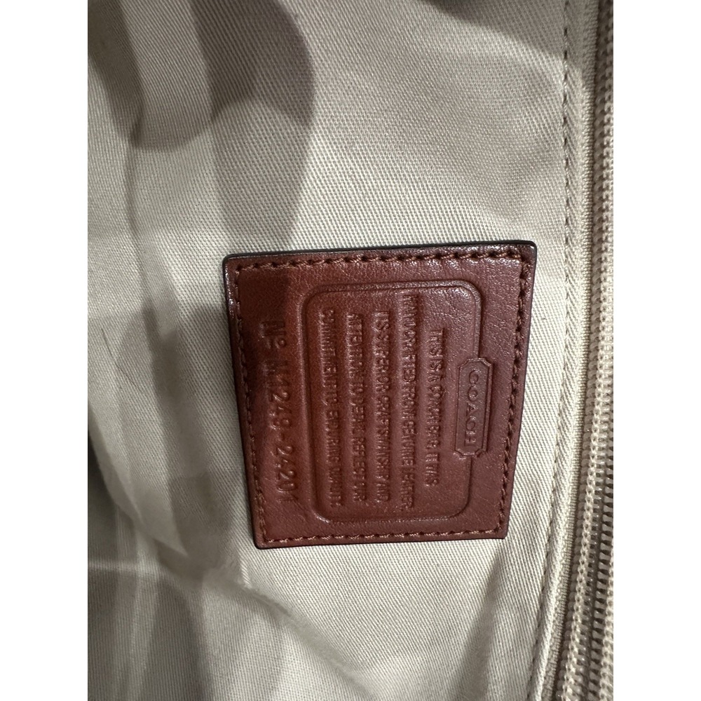 Coach Brown Satchel Top Handle Bag Zip Closure Gold Hardware - Picture 10 of 11